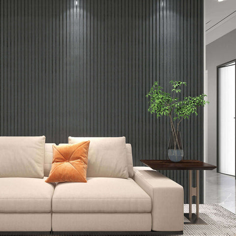 stylish charcoal-toned acoustic wall panel
