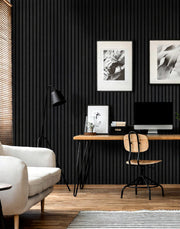 Black Matte Acoustic Slat Wall Panels
