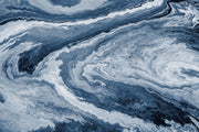 Blue fluid art marbling