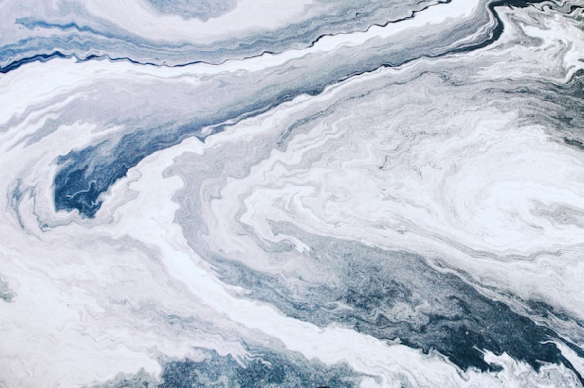 Blue fluid art marbling